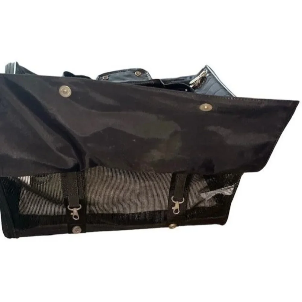 Sherpa Black Travel Pet Carrier Bag 18x12x12 Shoulder Strap Handles Dog Cat